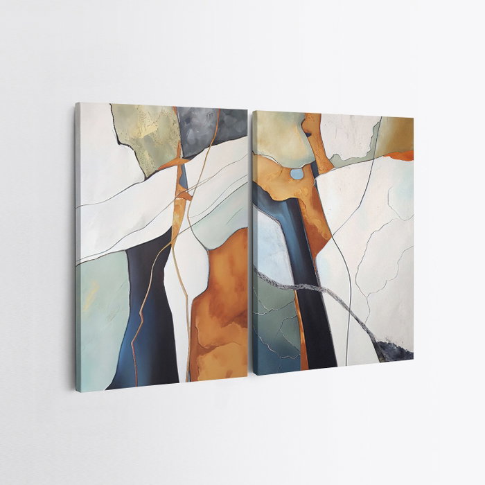 Wallity Conjunto de 2 Lienzos Decorativos Multicolor 50 x 70 cm